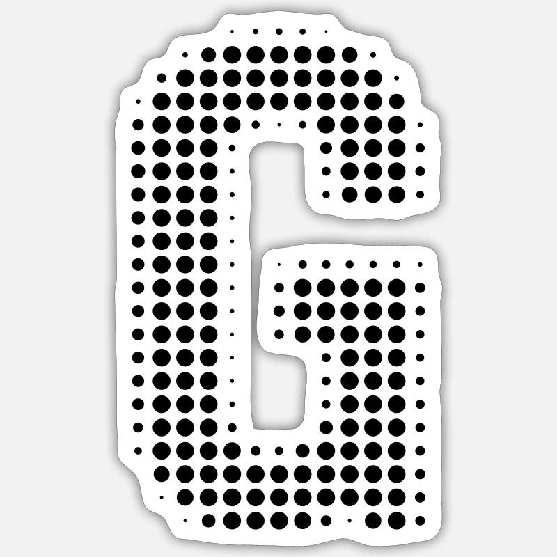 G Buchstabe Anfangsbuchstabe Punkte Geschenk - Sticker Größe S (10 x 10 cm) - Mattweiß