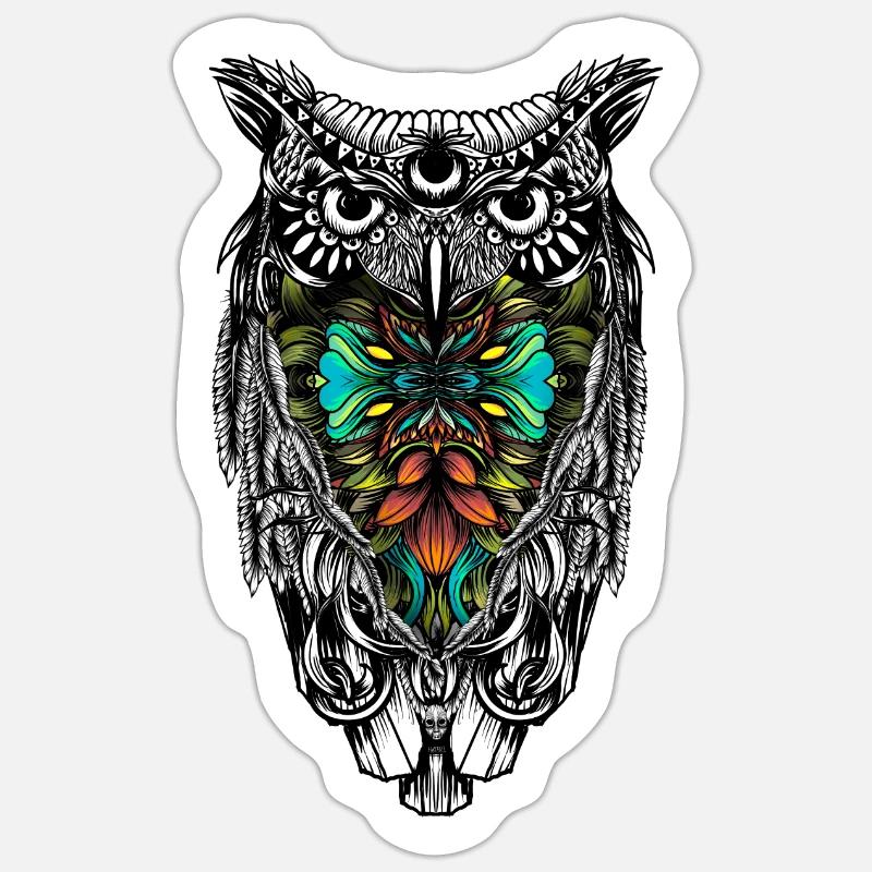 Eulenfarbe - Sticker Größe S (10 x 10 cm) - Mattweiß