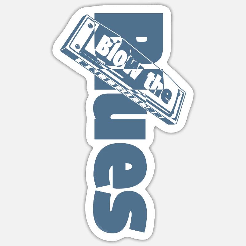 Blues Harmonica Sticker size S (10 x 10 cm)