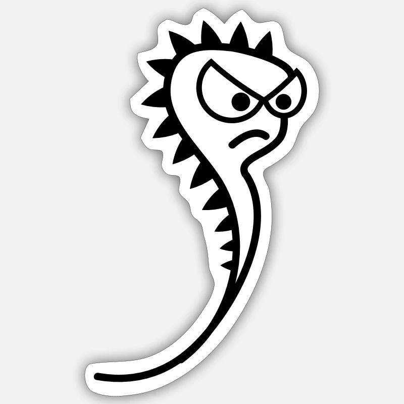 Le mauvais spermatozole - Sticker taille S (10 x 10 cm) - blanc mat