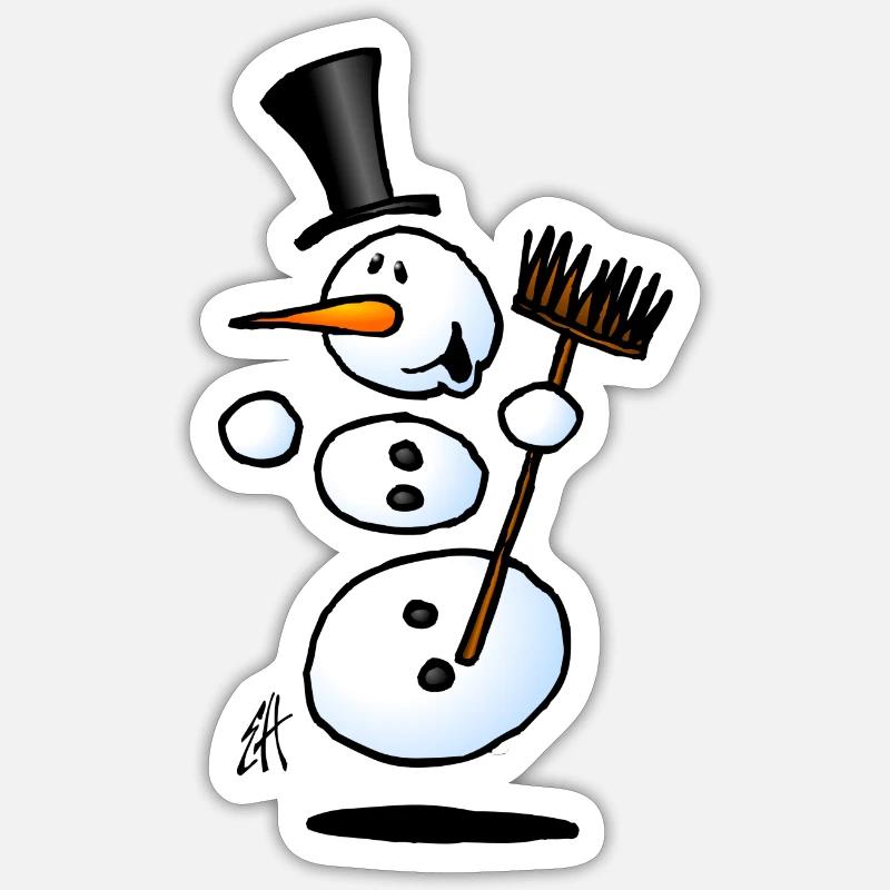 Dancing snowman - Sticker size S (10 x 10 cm) - white matte