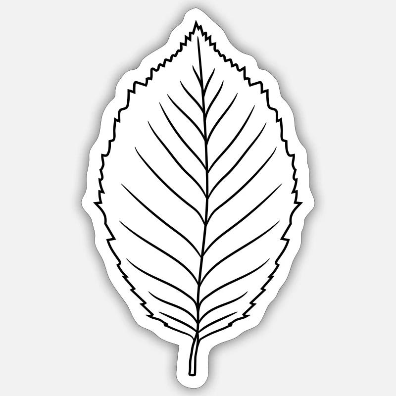 silhouette beech leaf tree plant shape clip art desig Sticker size S (10 x 10 cm)