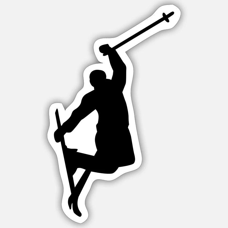 Ski - Sticker Größe S (10 x 10 cm) - Mattweiß