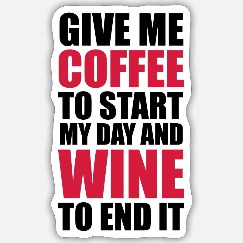 Coffee & Wine Sticker Größe S (10 x 10 cm)
