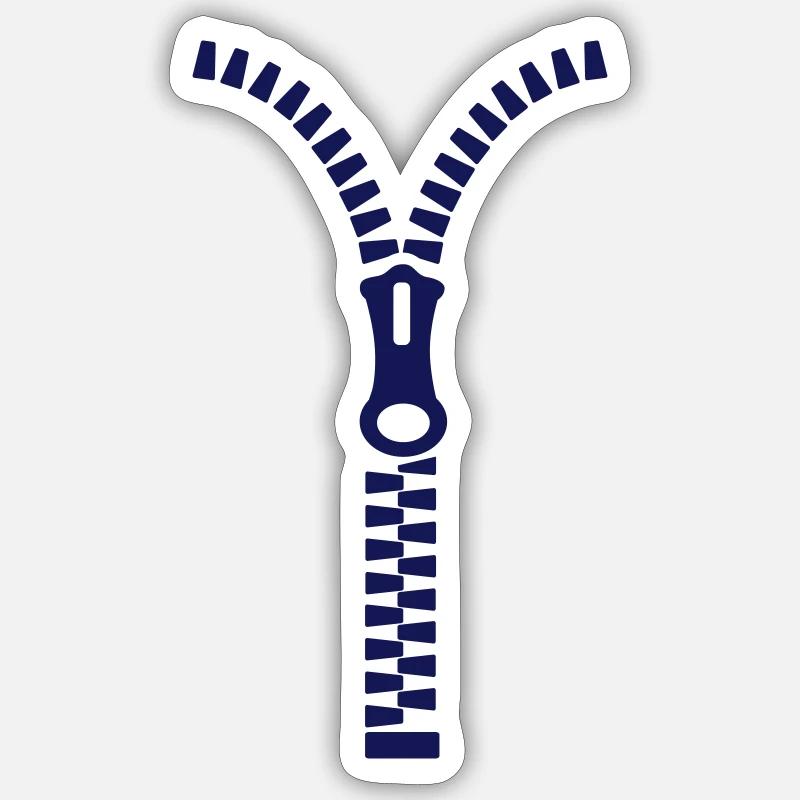 Fermeture-éclair - Sticker taille S (10 x 10 cm) - blanc mat