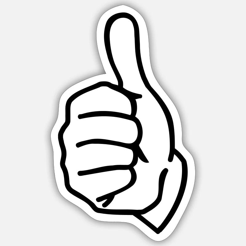 Pouce - Sticker taille S (10 x 10 cm) - blanc mat
