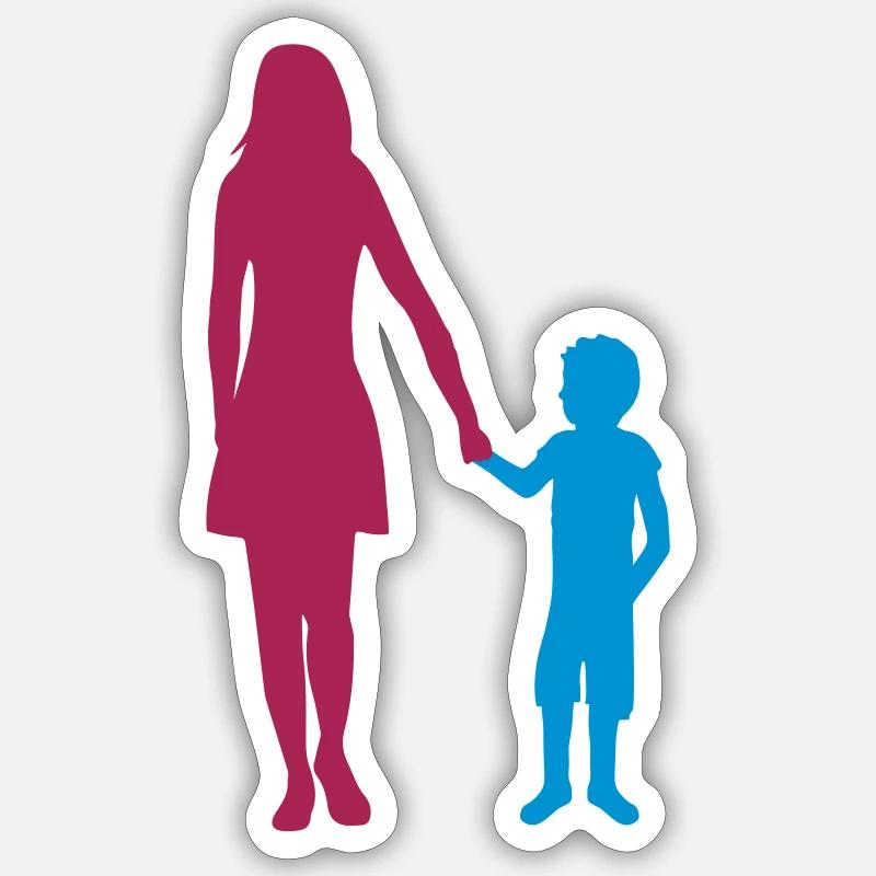 sohn mutter muttertag mama und junge muttertag kin Sticker Größe S (10 x 10 cm)