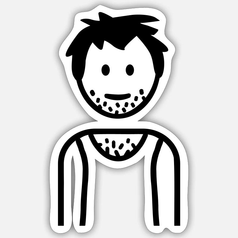 Au chômage - Sticker taille S (10 x 10 cm) - blanc mat