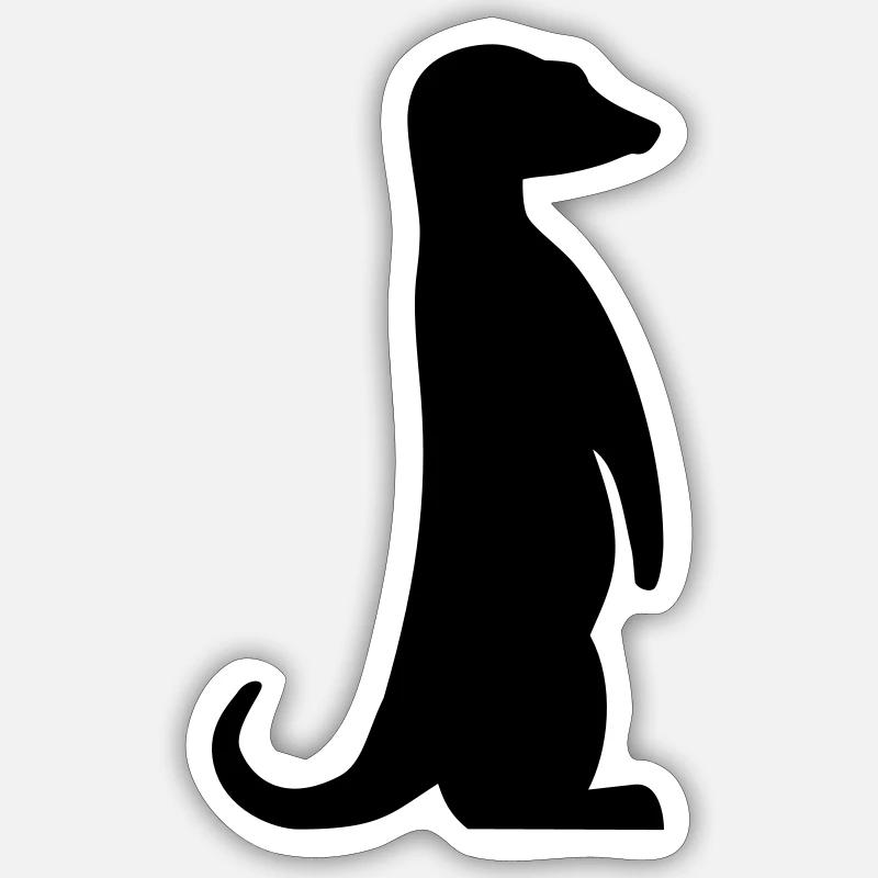Erdmännchen - Sticker Größe S (10 x 10 cm) - Mattweiß