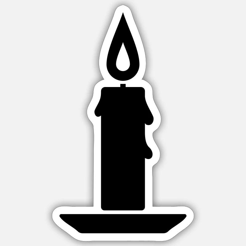 Candle - Sticker size S (10 x 10 cm) - white matte