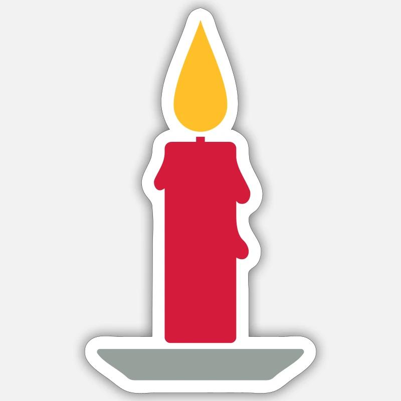 Candle - Sticker size S (10 x 10 cm) - white matte