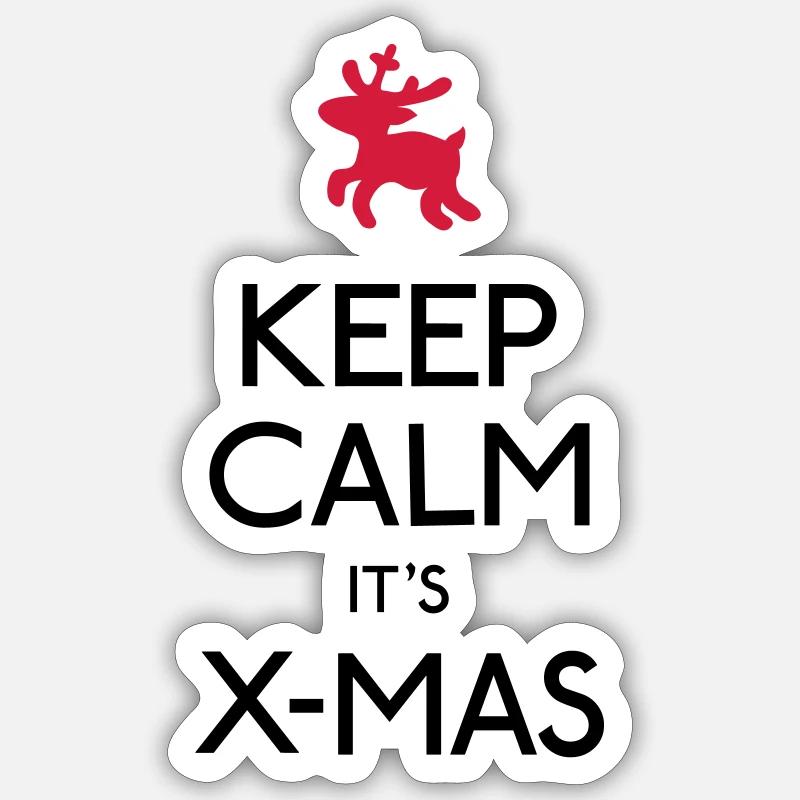 Keep Calm X-mas - Sticker Größe S (10 x 10 cm) - Mattweiß