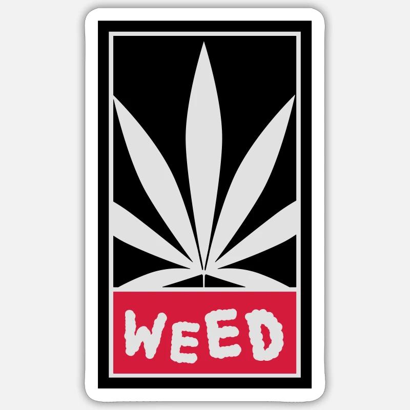Weed - Sticker size S (10 x 10 cm) - white matte