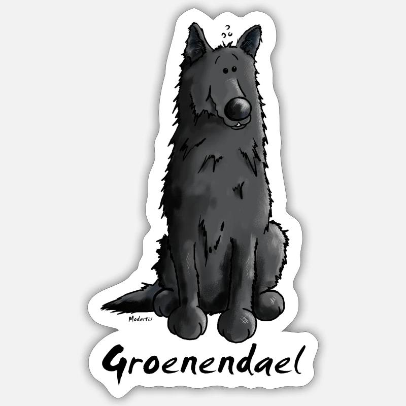 Drolliger Groenendael Sticker Größe S (10 x 10 cm)