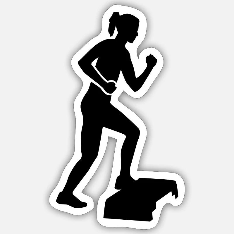Aérobic - Sticker taille S (10 x 10 cm) - blanc mat