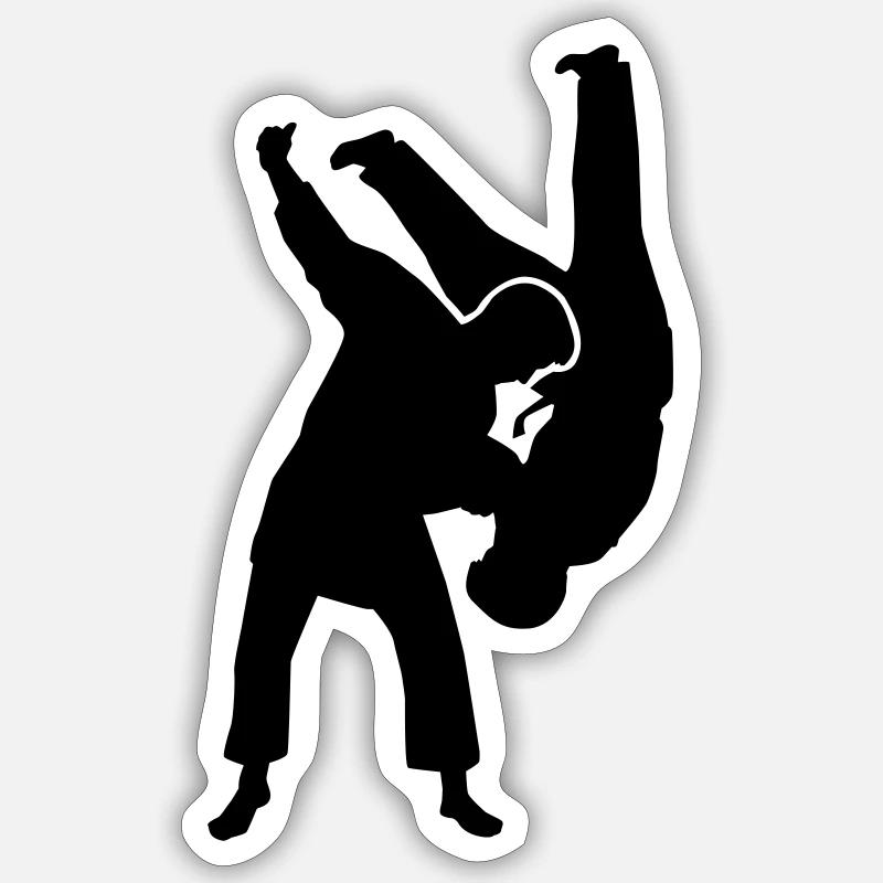 Judo - Sticker taille S (10 x 10 cm) - blanc mat