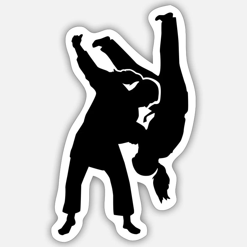 Judo - Sticker Größe S (10 x 10 cm) - Mattweiß