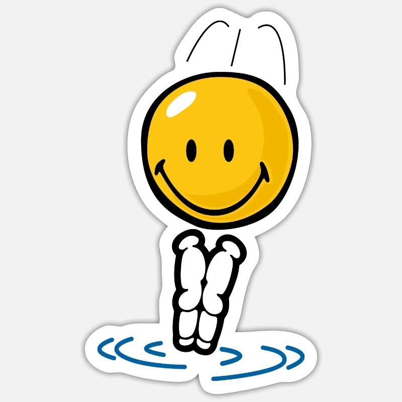 Smiley Diving - Sticker size S (10 x 10 cm) - white matte