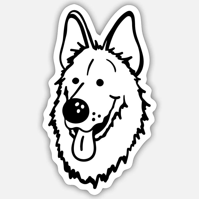 Pastore tedesco Sticker formato S (10 x 10 cm)