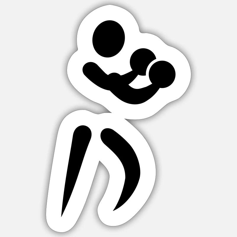boxe - Sticker taille S (10 x 10 cm) - blanc mat