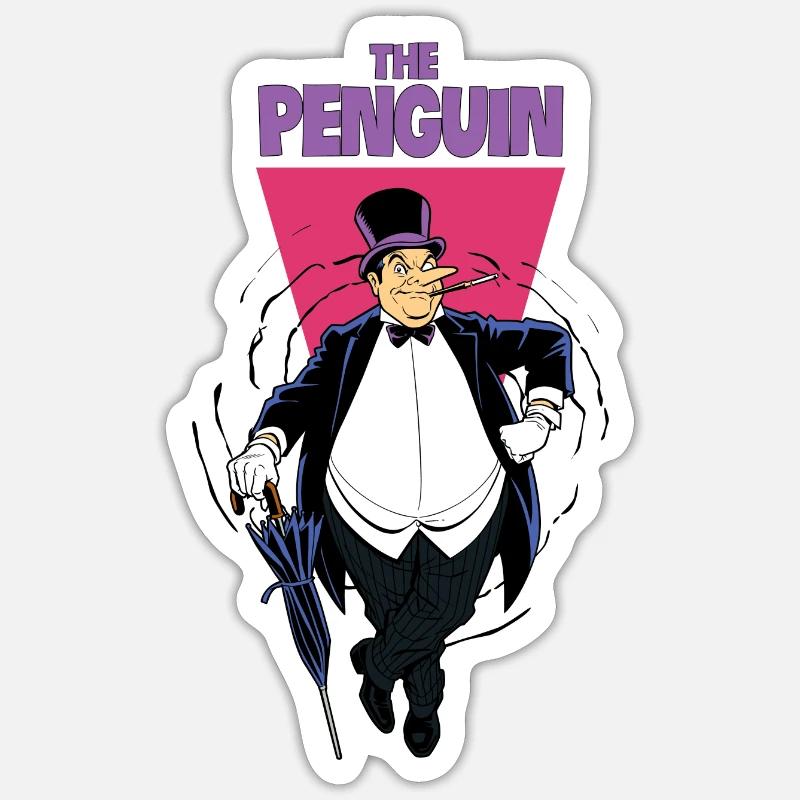 DC Comics Batman Le Pingouin The Penguin - Sticker taille S (10 x 10 cm) - blanc mat