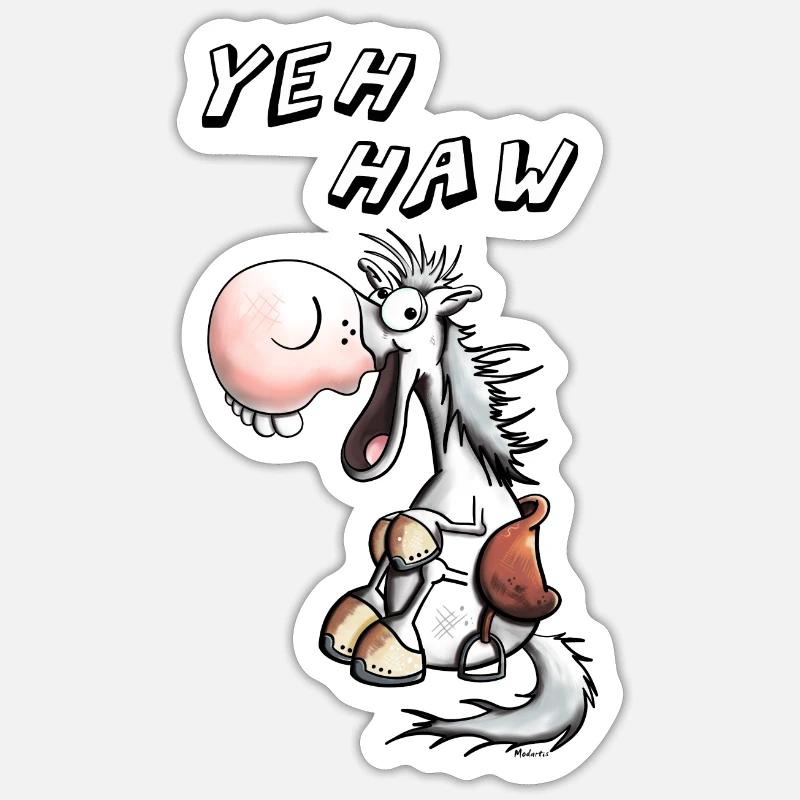 Yeh Haw Pferdchen Sticker Größe S (10 x 10 cm)
