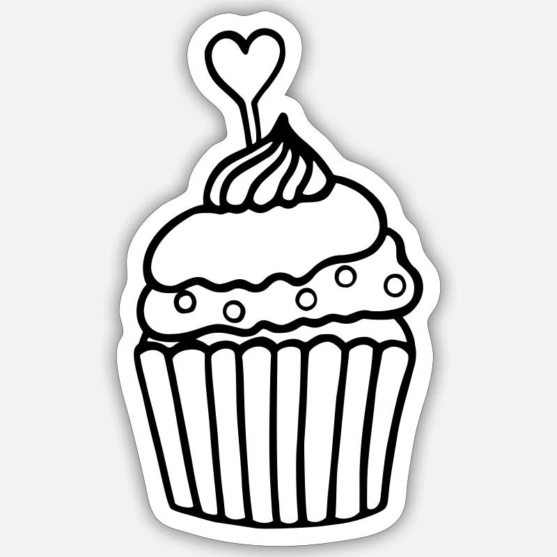 Cupcake - Sticker Größe S (10 x 10 cm) - Mattweiß