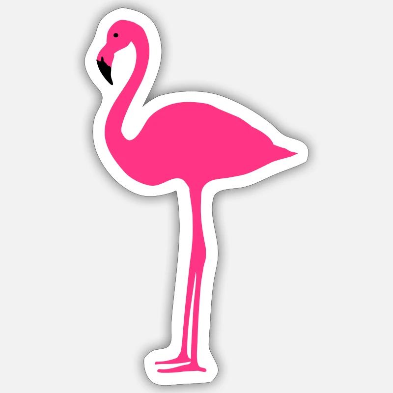Flamingo 2farbig - Sticker Größe S (10 x 10 cm) - Mattweiß