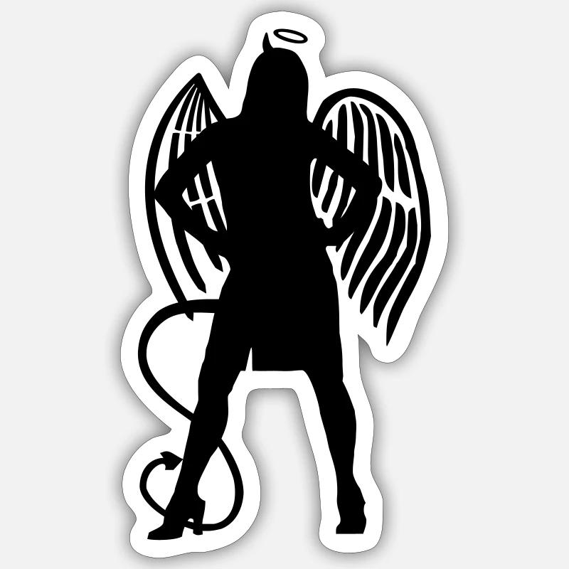 Ange Diable Sticker taille S (10 x 10 cm)
