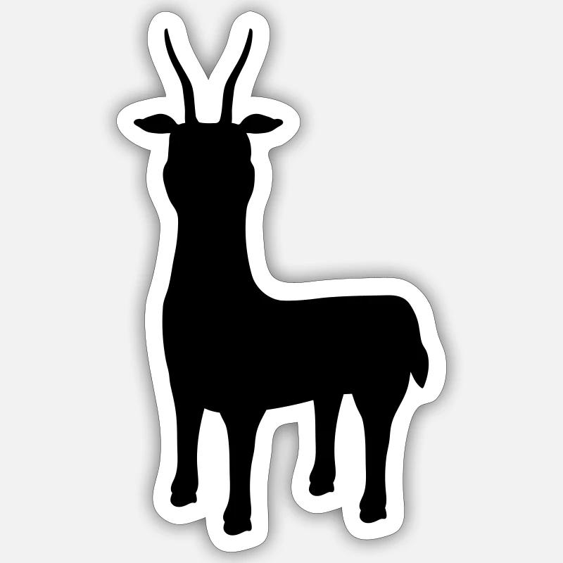 silhouette Antilope Letschwe - Sticker taille S (10 x 10 cm) - blanc mat