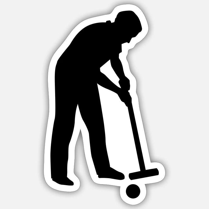croquet - Sticker taille S (10 x 10 cm) - blanc mat
