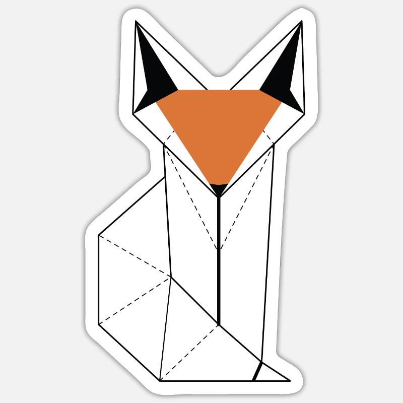 Fox Vector Style Design - Sticker Größe S (10 x 10 cm) - Mattweiß