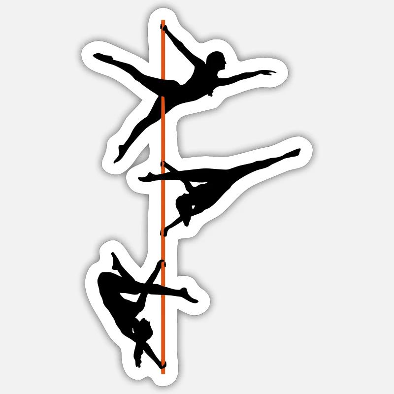Pole Dance, Poledance - Sticker Größe S (10 x 10 cm) - Mattweiß