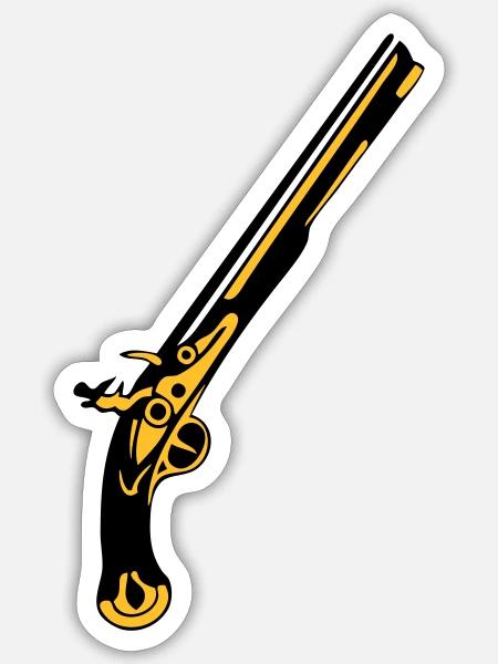 Alte Waffe Waffe Revolver - Sticker Größe S (10 x 10 cm) - Mattweiß