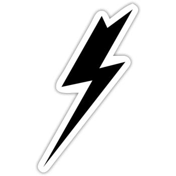 foudre - Sticker taille S (10 x 10 cm) - blanc mat - Devant