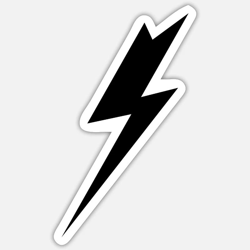 foudre - Sticker taille S (10 x 10 cm) - blanc mat