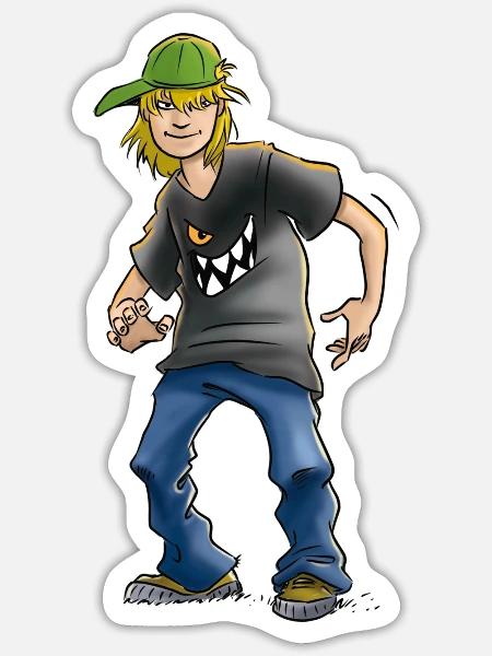 Die Wilden Kerle Felix Pose - Sticker Größe S (10 x 10 cm) - Mattweiß