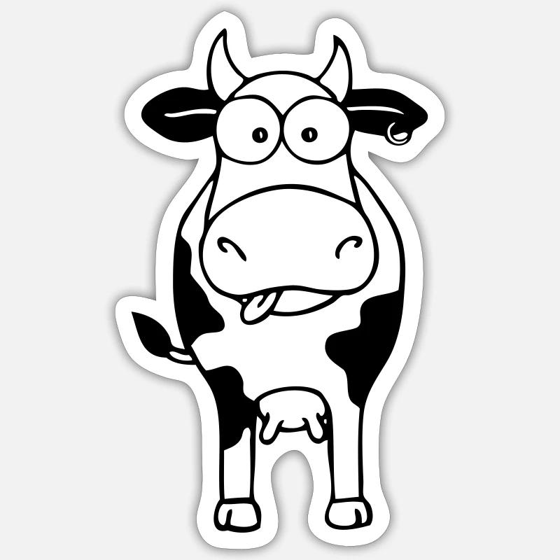 Cow white - Sticker size S (10 x 10 cm) - white matte