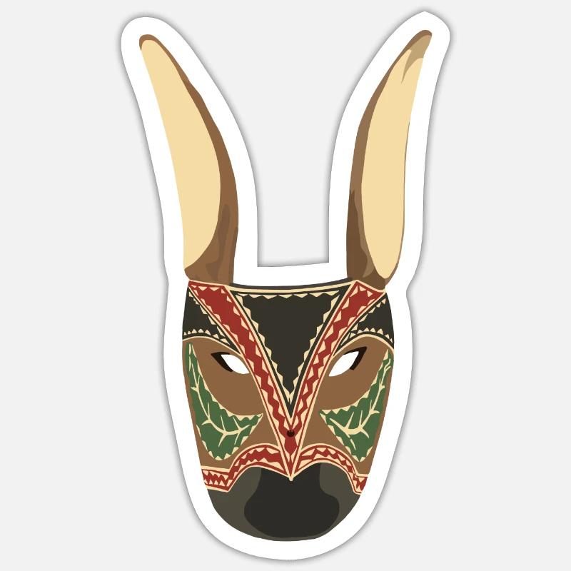Masque sarde - Sticker taille S (10 x 10 cm) - blanc mat