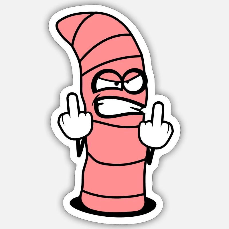 Conception de ver maléfique - Sticker taille S (10 x 10 cm) - blanc mat
