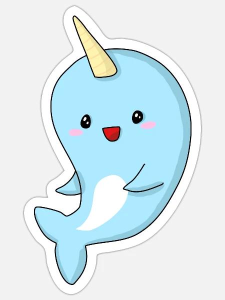 Einhorn Baby - Sticker Größe S (10 x 10 cm) - Mattweiß