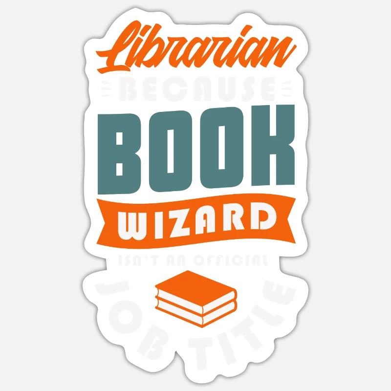Bibliothécaire design pour un bibliothécaire - Sticker taille S (10 x 10 cm) - blanc mat