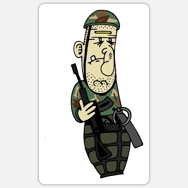 Soldat de Peops - Sticker taille S (10 x 10 cm) - blanc mat
