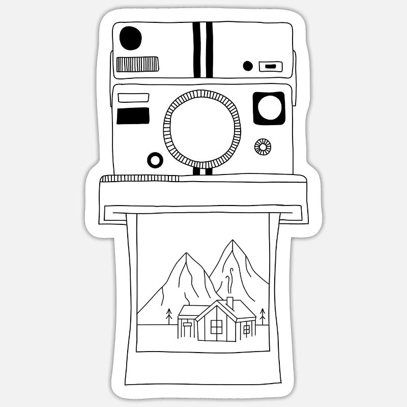 Caméra Cabine Hut - Sticker taille S (10 x 10 cm) - blanc mat