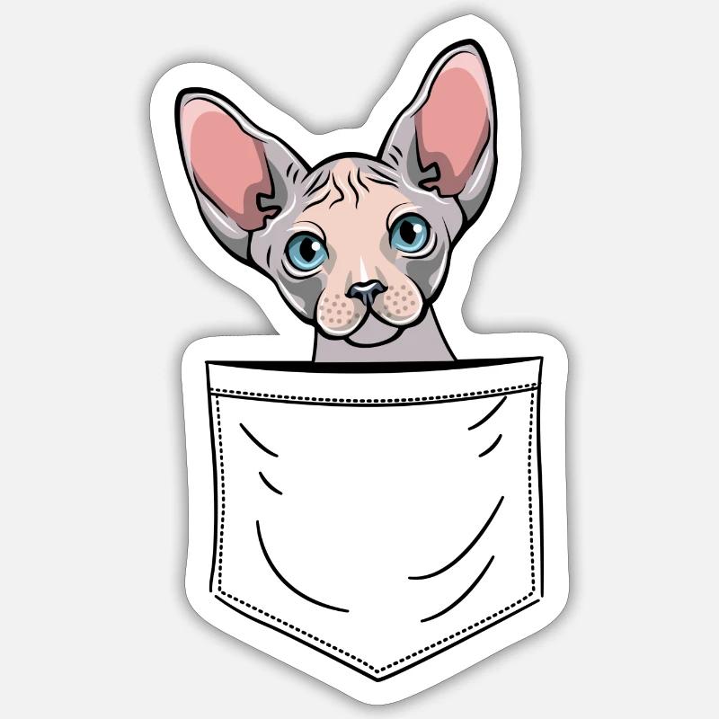Sphynx Tasche, Sphinx Sticker Größe S (10 x 10 cm)