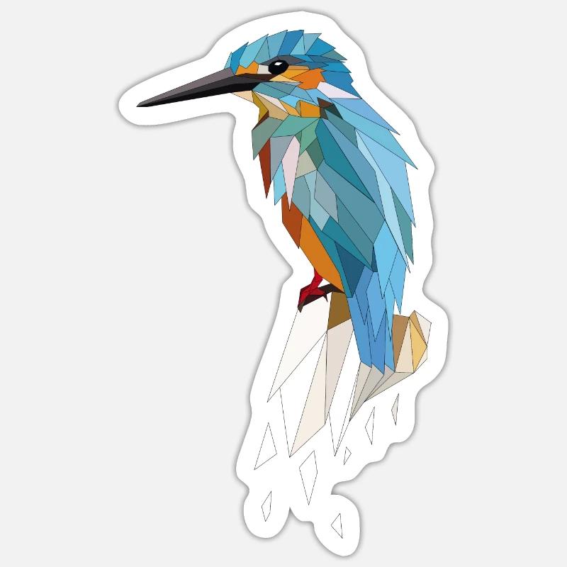 Oiseau de glace Polygone Sticker taille S (10 x 10 cm)