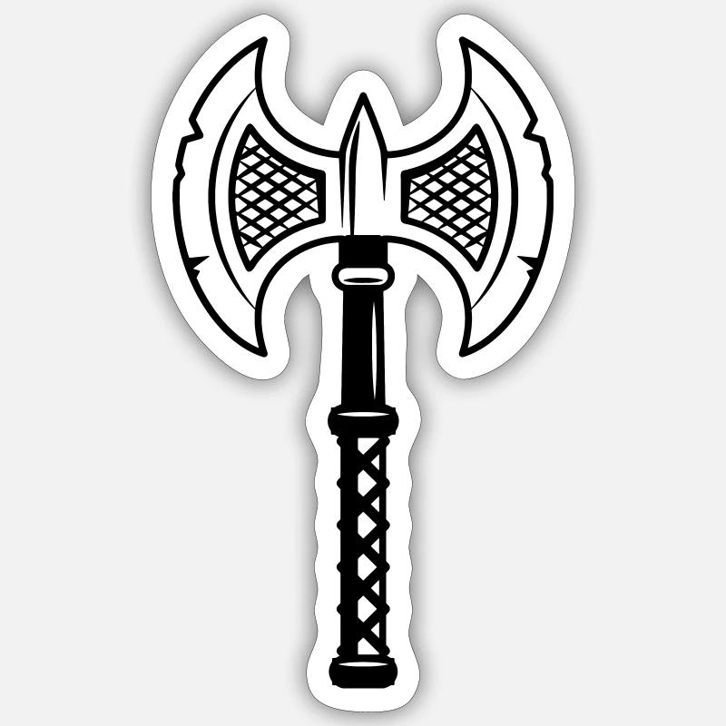 Wikinger axe Sticker Größe S (10 x 10 cm)