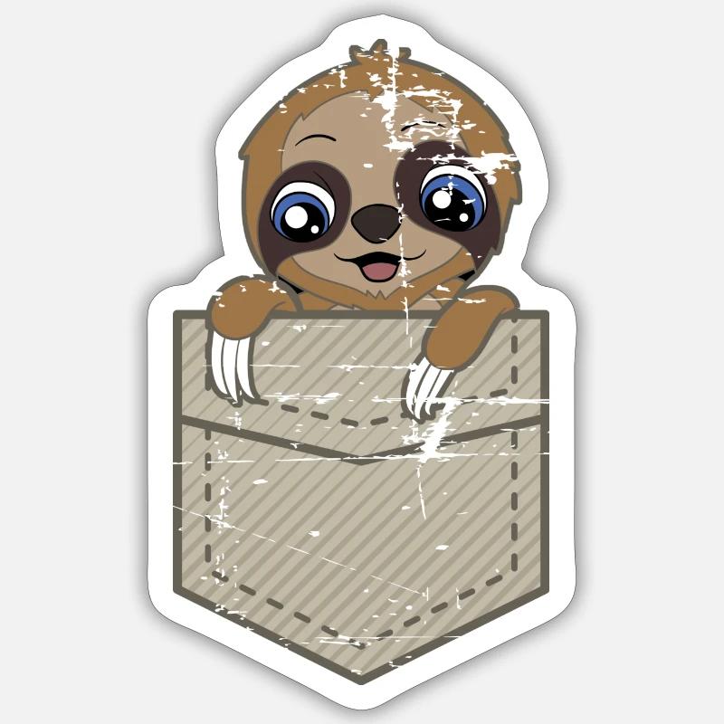 Cute sloth gift sloth - Sticker size S (10 x 10 cm) - white matte