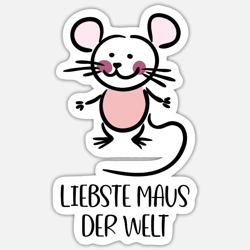 mouse - Sticker size S (10 x 10 cm) - white matte