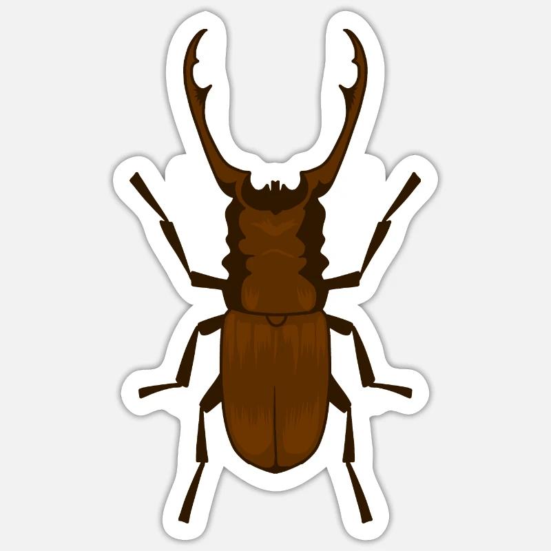 Hirschkäfer Lucanus cervus Schröter Insekt Sticker Größe S (10 x 10 cm)